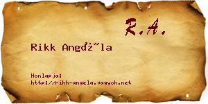 Rikk Angéla névjegykártya